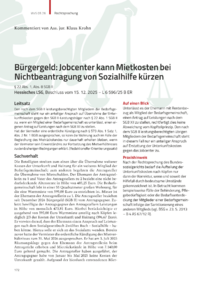 Dokument B&uuml;rgergeld: Jobcenter kann Mietkosten bei Nichtbeantragung von Sozialhilfe k&uuml;rzen
