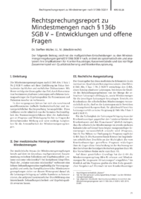 Dokument Rechtsprechungsreport zu Mindestmengen nach &sect; 136b SGB V &ndash; Entwicklungen und offene Fragen