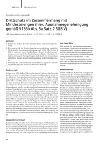Dokument Drittschutz im Zusammenhang mit Mindestmengen (hier: Ausnahmegenehmigung gem&auml;&szlig; &sect; 136b Abs. 5a Satz 2 SGB V)