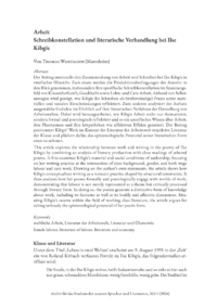 Dokument Arbeit. Schreibkonstellation und literarische Verhandlung bei Ilse Kibgis