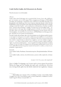 Dokument Carlo Emilio Gadda: die Erkenntnis des Realen