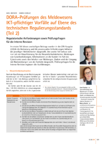Dokument DORA-Pr&uuml;fungen des Meldewesens IKT-pflichtiger Vorf&auml;lle auf Ebene des technischen Regulierungsstandards (Teil 2)