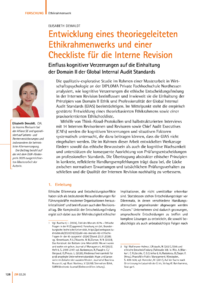 Dokument Entwicklung eines theoriegeleiteten Ethikrahmenwerks und einer Checkliste f&uuml;r die Interne Revision