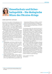 Dokument Umweltschutz und Sicherheitspolitik &ndash; Die &ouml;kologische Bilanz des Ukraine-Kriegs