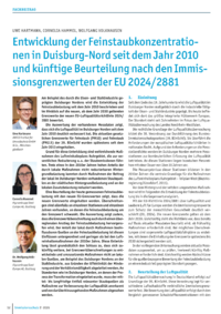 Dokument Entwicklung der Feinstaubkonzentrationen in Duisburg-Nord seit dem Jahr 2010 und k&uuml;nftige Beurteilung nach den Immissionsgrenzwerten der EU 2024/2881