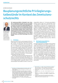 Dokument Bauplanungsrechtliche Privilegierungstatbest&auml;nde im Kontext des Immissionsschutzrechts