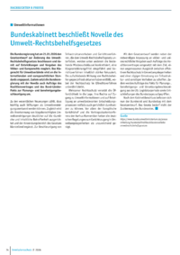 Dokument Bundeskabinett beschlie&szlig;t Novelle des Umwelt-Rechtsbehelfsgesetzes