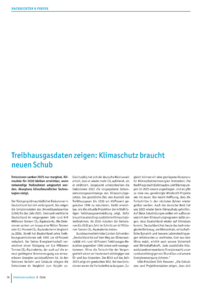 Dokument Treibhausgasdaten zeigen: Klimaschutz braucht neuen Schub