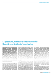 Dokument KI-gest&uuml;tzte, miniaturisierte Sensorik f&uuml;r Umwelt- und Gefahrstoffmonitoring