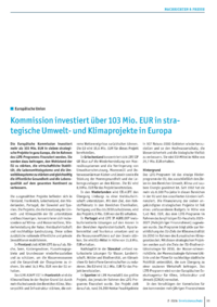 Dokument Kommission investiert &uuml;ber 103 Mio. EUR in strategische Umwelt- und Klimaprojekte in Europa