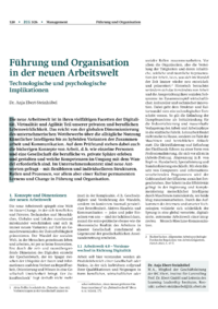 Dokument F&uuml;hrung und Organisation in der neuen Arbeitswelt