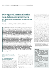 Dokument Dieselgate-Kommunikation von Automobilherstellern