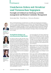 Dokument Unsicheren Zeiten mit Struktur und Vorausschau begegnen