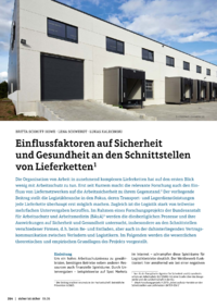 Dokument Einflussfaktoren auf Sicherheit und Gesundheit an den Schnittstellen von Lieferketten