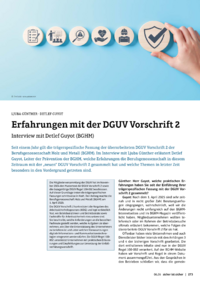 Dokument Erfahrungen mit der DGUV Vorschrift 2