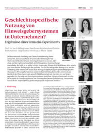 Dokument Geschlechtsspezifische Nutzung von Hinweisgebersystemen in Unternehmen?