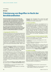 Dokument Pr&auml;zisierung von Begriffen im Recht der Berufskrankheiten