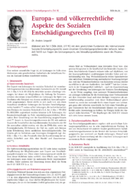Dokument Europa- und v&ouml;lkerrechtliche Aspekte des Sozialen Entsch&auml;digungsrechts (Teil II)