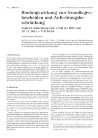Dokument Bindungswirkung von Grundlagenbescheiden und Anfechtungsbeschr&auml;nkung