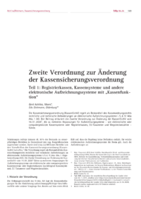 Dokument Zweite Verordnung zur &Auml;nderung der Kassensicherungsverordnung