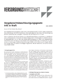 Dokument Vergaberechtsbeschleunigungsgesetz tritt in Kraft