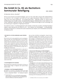 Dokument Die GmbH & Co. KG als Rechtsform kommunaler Beteiligung