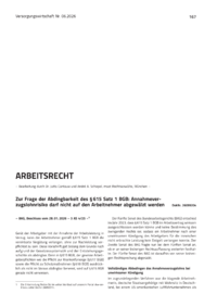 Dokument Zur Frage der Abdingbarkeit des &sect; 615 Satz 1 BGB: Annahmeverzugslohnrisiko darf nicht auf den Arbeitnehmer abgew&auml;lzt werden