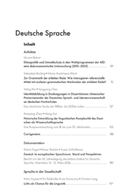 Dokument Inhaltsverzeichnis