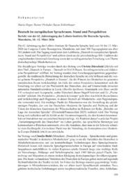 Dokument Deutsch im europ&auml;ischen Sprachraum. Stand und Perspektiven