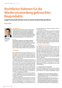 Dokument Rechtlicher Rahmen f&uuml;r die Wiederverwendung gebrauchter Bauprodukte