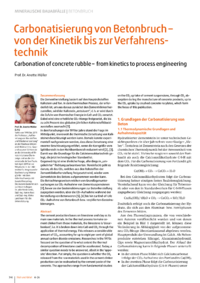 Dokument Carbonatisierung von Betonbruch &ndash; von der Kinetik bis zur Verfahrenstechnik