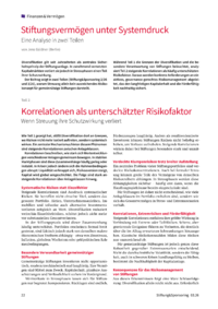 Dokument Stiftungsverm&ouml;gen unter Systemdruck  
Korrelationen als untersch&auml;tzter Risikofaktor