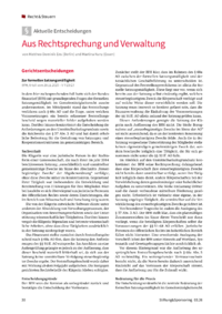 Dokument Aus Rechtsprechung und Verwaltung