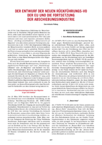 Dokument Der Entwurf der neuen R&uuml;ckf&uuml;hrungs-VO der EU und die Fortsetzung der Abschiebungsindustrie