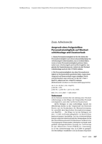 Dokument Anspruch eines freigestellten Personalratsmitglieds auf Wechselschichtzulage und Zusatzurlaub