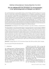 Dokument Die (Un-)M&ouml;glichkeit des Einsatzes von Erwerbsstufen in der Sprachdiagnostik am Beispiel von MIKA-D
