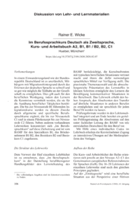 Dokument Im Berufssprachkurs Deutsch als Zweitsprache, Kurs- und Arbeitsbuch A2, B1, B1 / B2, B2, C1