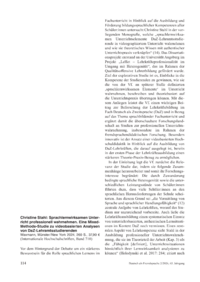 Dokument Christine Stahl: Sprachlernwirksamen Unterricht professionell wahrnehmen. Eine Mixed-Methods-Studie zu videobasierten Analysen von DaZ-Lehramtsstudierenden