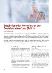 Dokument Ergebnisse der Kommission zur Sozialstaatsreform (Teil 1)