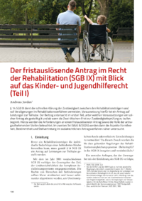 Dokument Der fristausl&ouml;sende Antrag im Recht der Rehabilitation (SGB IX) mit Blick auf das Kinder- und Jugendhilferecht (Teil I)