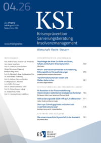 Dokument Krisenpr&auml;vention Sanierungsberatung Insolvenzmanagement Ausgabe 04 2026