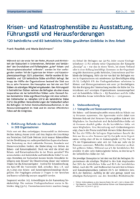 Dokument Krisen- und Katastrophenst&auml;be zu Ausstattung, F&uuml;hrungsstil und Herausforderungen