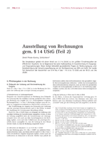 Dokument Ausstellung von Rechnungen gem. &sect; 14 UStG (Teil 2)