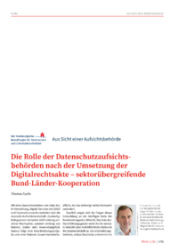 Dokument Die Rolle der Datenschutzaufsichtsbeh&ouml;rden nach der Umsetzung der Digitalrechtsakte &ndash; sektor&uuml;bergreifende Bund-L&auml;nder-Kooperation
