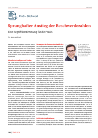 Dokument Sprunghafter Anstieg der Beschwerdezahlen