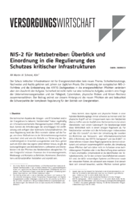 Dokument NIS-2 f&uuml;r Netzbetreiber: &Uuml;berblick und Einordnung in die Regulierung des Schutzes kritischer Infrastrukturen