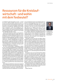 Dokument Ressourcen f&uuml;r die Kreislaufwirtschaft &ndash; und wohin mit dem Teebeutel?