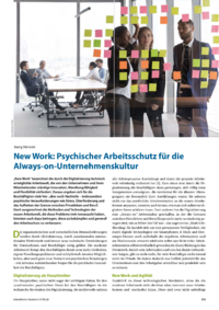 Dokument New Work: Psychischer Arbeitsschutz f&uuml;r die Always-on-Unternehmenskultur