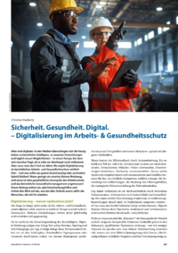 Dokument Sicherheit. Gesundheit. Digital. &ndash; Digitalisierung im Arbeits- & Gesundheitsschutz