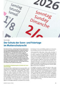 Dokument Der Schutz der Sonn- und Feiertage im Mutterschutzrecht